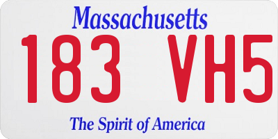 MA license plate 183VH5