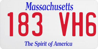 MA license plate 183VH6