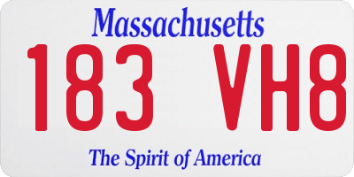 MA license plate 183VH8