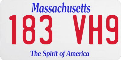 MA license plate 183VH9