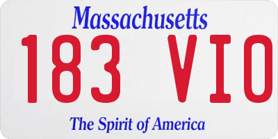 MA license plate 183VI0