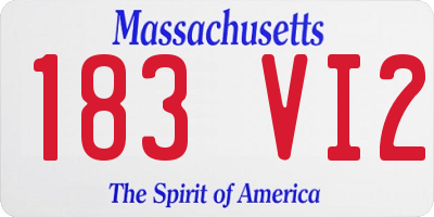 MA license plate 183VI2