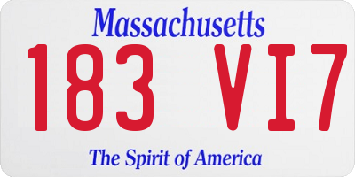 MA license plate 183VI7