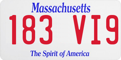 MA license plate 183VI9