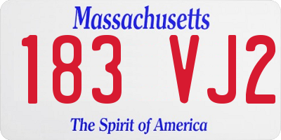 MA license plate 183VJ2