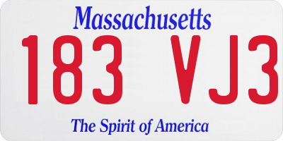 MA license plate 183VJ3