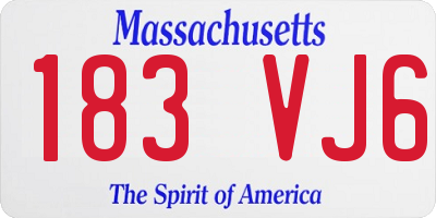 MA license plate 183VJ6