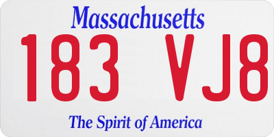 MA license plate 183VJ8