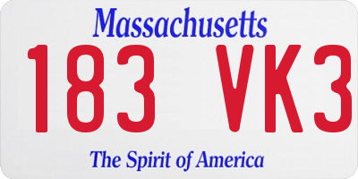 MA license plate 183VK3