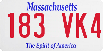 MA license plate 183VK4