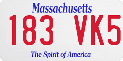 MA license plate 183VK5