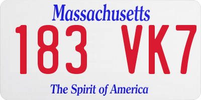 MA license plate 183VK7