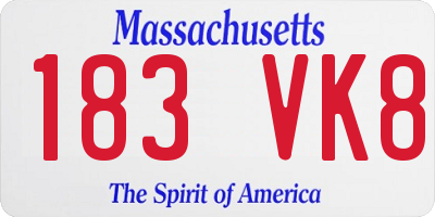 MA license plate 183VK8
