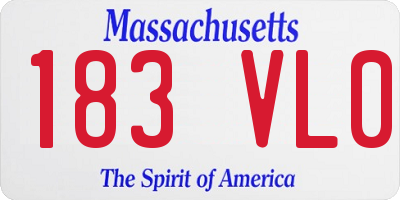 MA license plate 183VL0