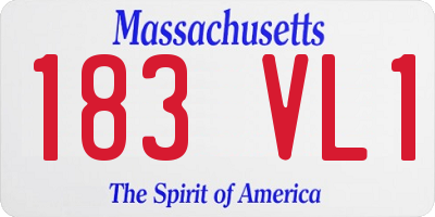 MA license plate 183VL1