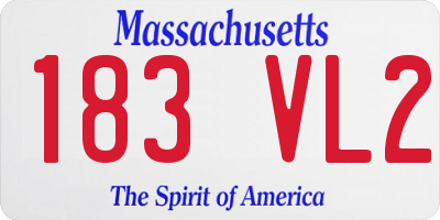MA license plate 183VL2