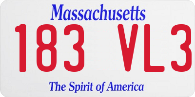 MA license plate 183VL3