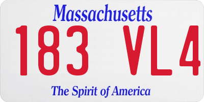 MA license plate 183VL4