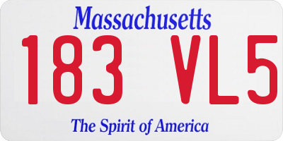 MA license plate 183VL5