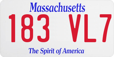 MA license plate 183VL7