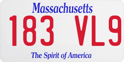 MA license plate 183VL9