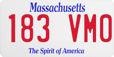 MA license plate 183VM0