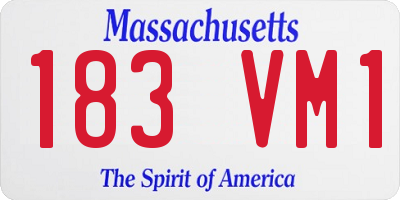 MA license plate 183VM1