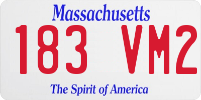MA license plate 183VM2