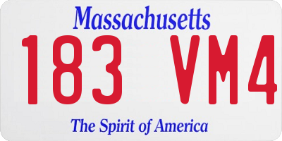 MA license plate 183VM4