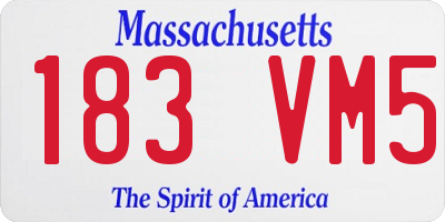 MA license plate 183VM5