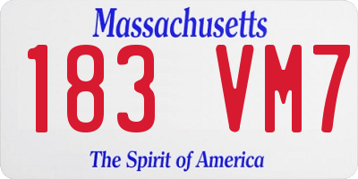 MA license plate 183VM7