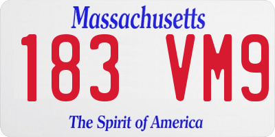 MA license plate 183VM9