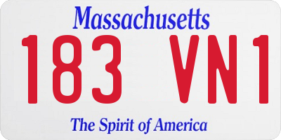 MA license plate 183VN1