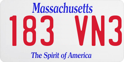 MA license plate 183VN3