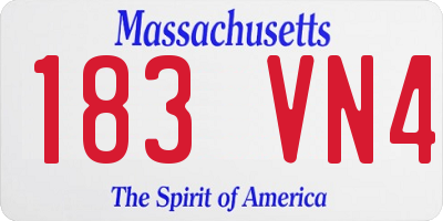 MA license plate 183VN4