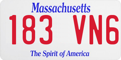 MA license plate 183VN6