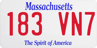 MA license plate 183VN7