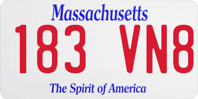 MA license plate 183VN8
