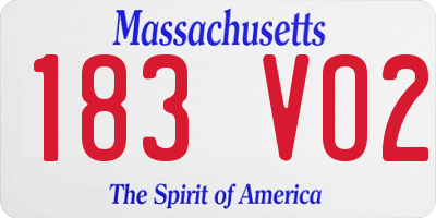 MA license plate 183VO2