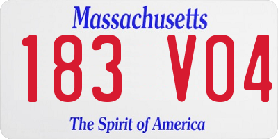 MA license plate 183VO4
