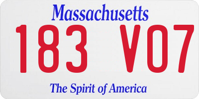 MA license plate 183VO7