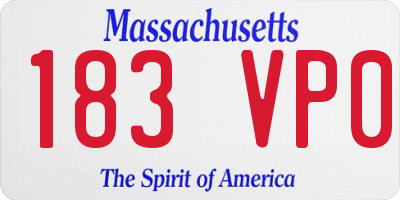 MA license plate 183VP0