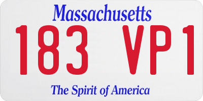 MA license plate 183VP1