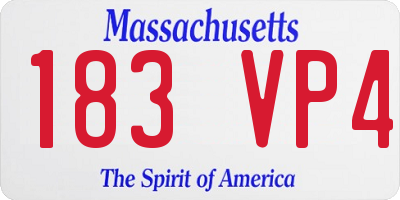 MA license plate 183VP4