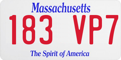 MA license plate 183VP7