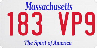 MA license plate 183VP9