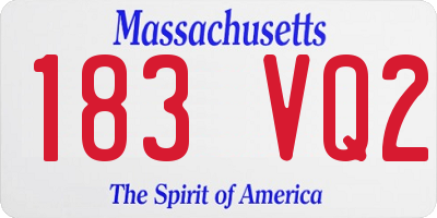 MA license plate 183VQ2