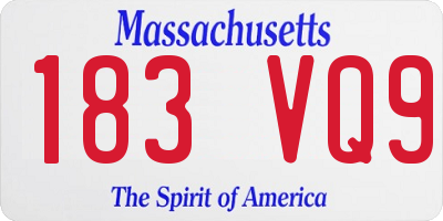 MA license plate 183VQ9