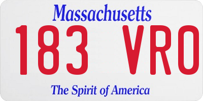 MA license plate 183VR0