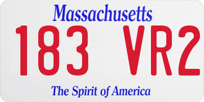 MA license plate 183VR2